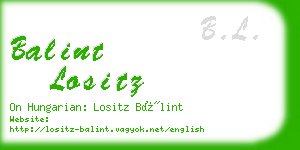 balint lositz business card